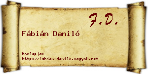 Fábián Daniló névjegykártya